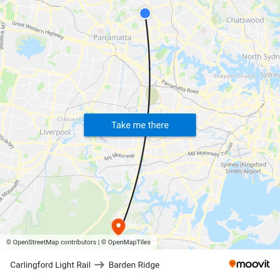 Carlingford Light Rail to Barden Ridge map