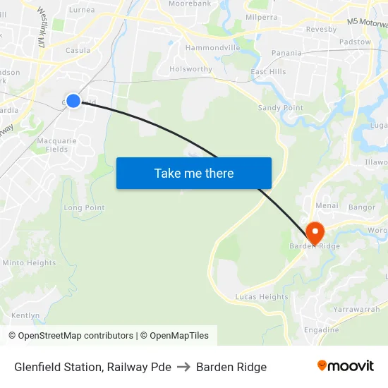 Glenfield Station, Railway Pde to Barden Ridge map