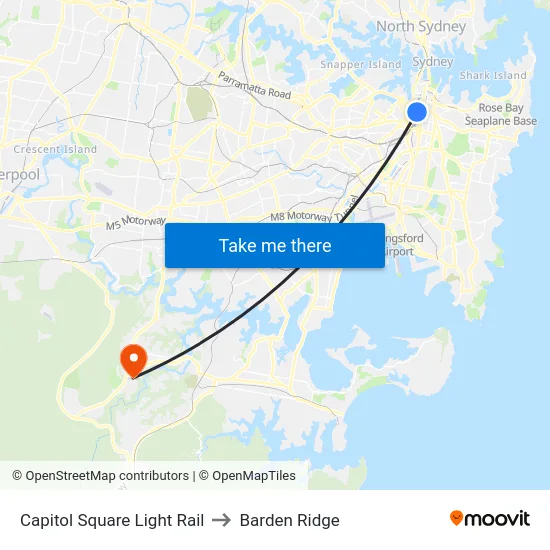Capitol Square Light Rail to Barden Ridge map