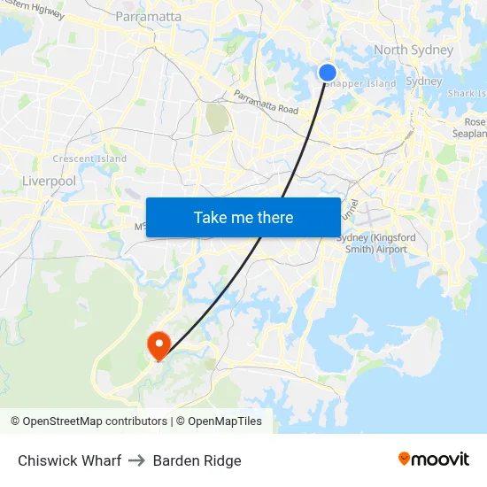 Chiswick Wharf to Barden Ridge map