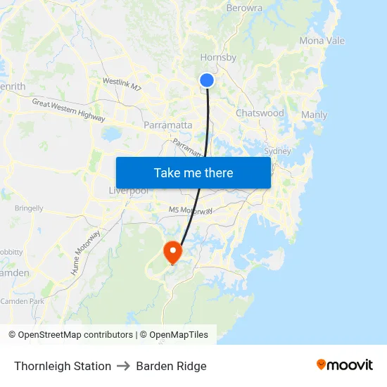 Thornleigh Station to Barden Ridge map