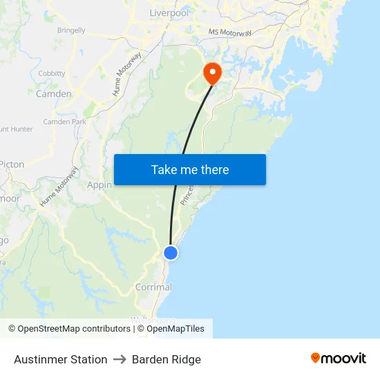 Austinmer Station to Barden Ridge map