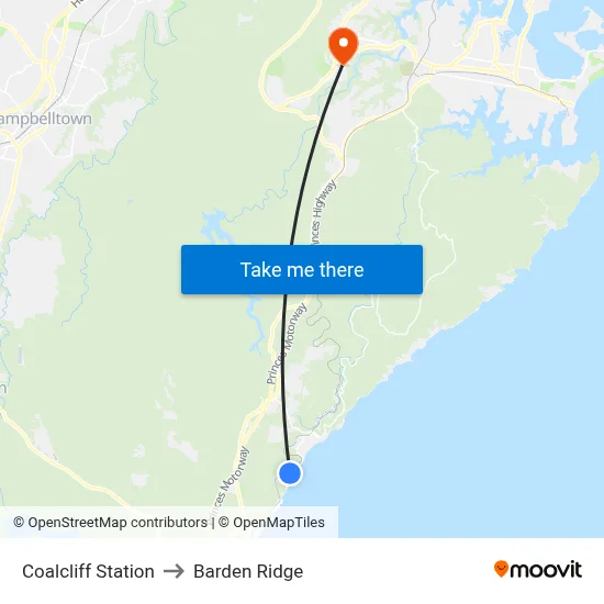 Coalcliff Station to Barden Ridge map
