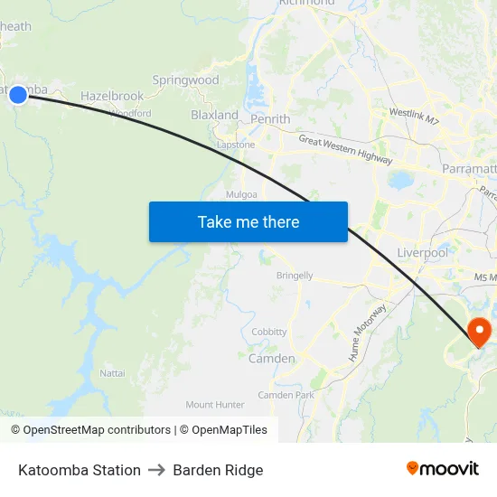 Katoomba Station to Barden Ridge map