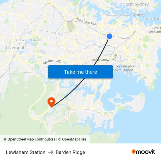 Lewisham Station to Barden Ridge map