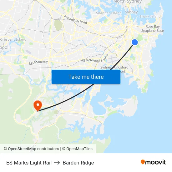 ES Marks Light Rail to Barden Ridge map