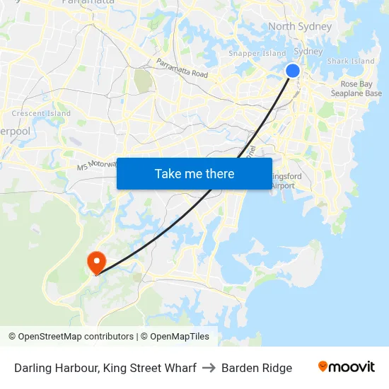 Darling Harbour, King Street Wharf to Barden Ridge map