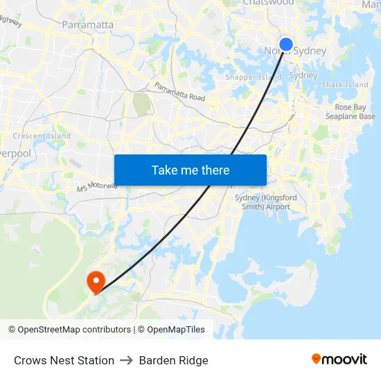 Crows Nest Station to Barden Ridge map