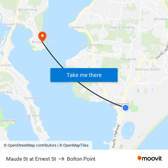 Maude St at Ernest St to Bolton Point map
