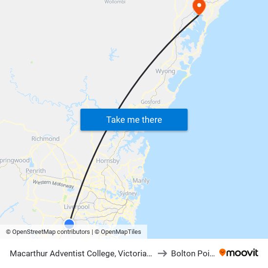 Macarthur Adventist College, Victoria Rd to Bolton Point map