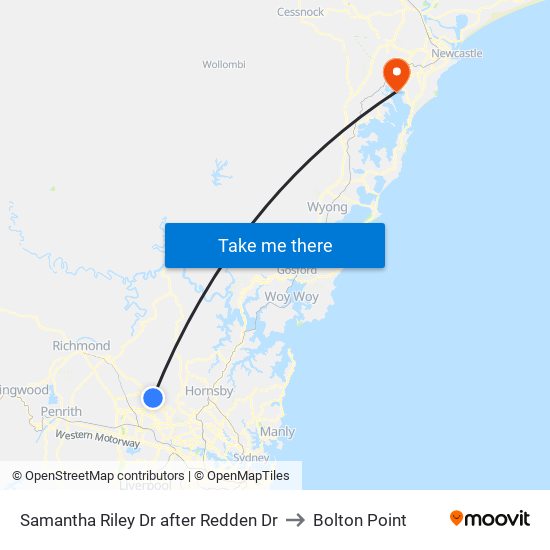 Samantha Riley Dr after Redden Dr to Bolton Point map