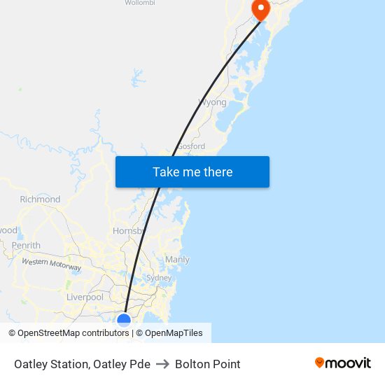 Oatley Station, Oatley Pde to Bolton Point map