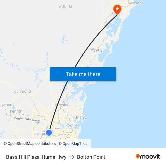 Bass Hill Plaza, Hume Hwy to Bolton Point map