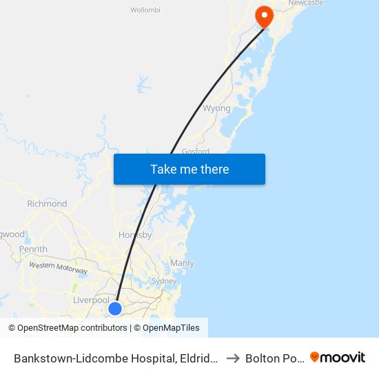 Bankstown-Lidcombe Hospital, Eldridge Rd to Bolton Point map