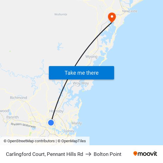 Carlingford Court, Pennant Hills Rd to Bolton Point map