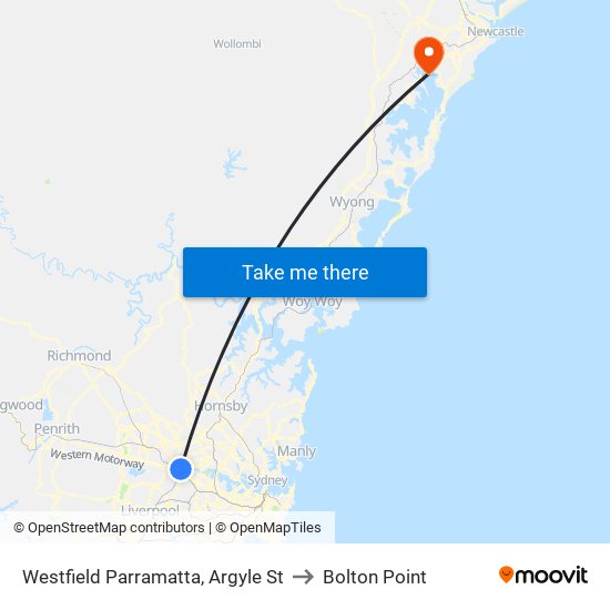 Westfield Parramatta, Argyle St to Bolton Point map