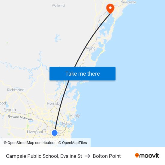 Campsie Public School, Evaline St to Bolton Point map