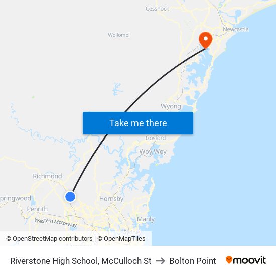 Riverstone High School, McCulloch St to Bolton Point map