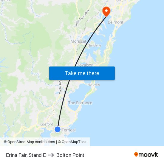 Erina Fair, Stand E to Bolton Point map
