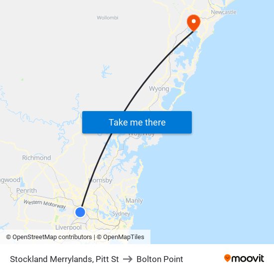 Stockland Merrylands, Pitt St to Bolton Point map