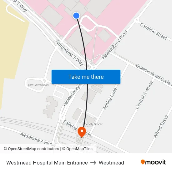 Westmead Hospital Main Entrance to Westmead map