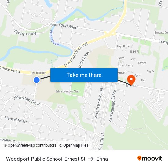 Woodport Public School, Ernest St to Erina map