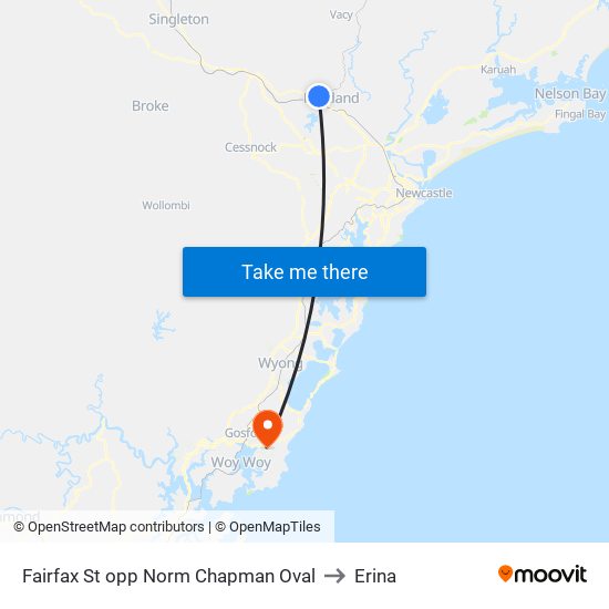 Fairfax St opp Norm Chapman Oval to Erina map