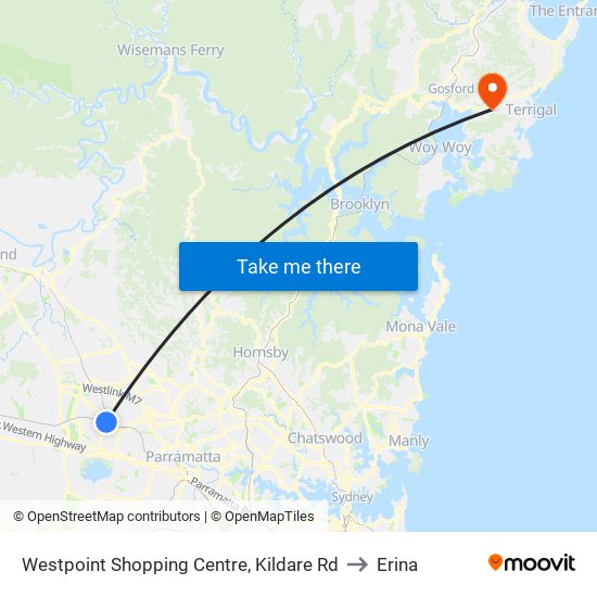 Westpoint Shopping Centre, Kildare Rd to Erina map