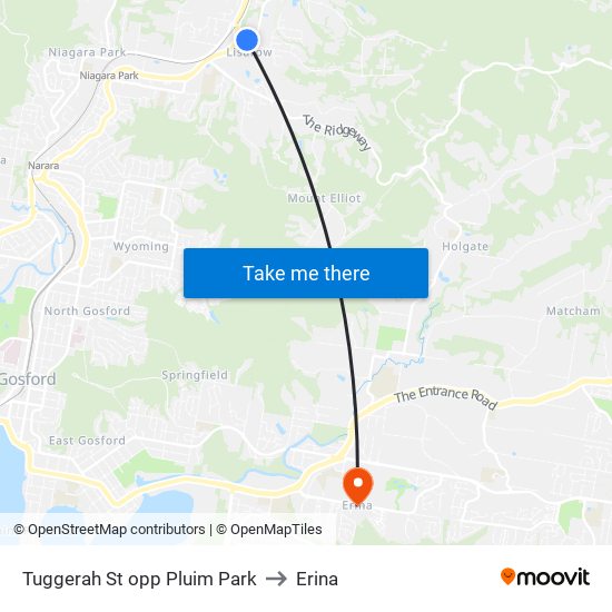 Tuggerah St opp Pluim Park to Erina map