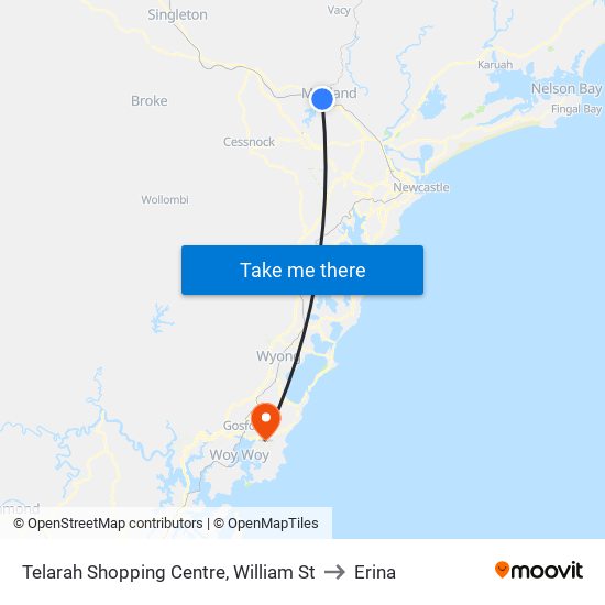 Telarah Shopping Centre, William St to Erina map