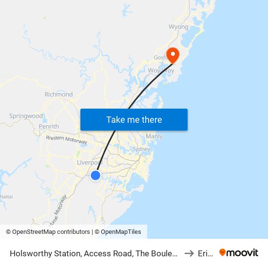Holsworthy Station, Access Road, The Boulevarde to Erina map