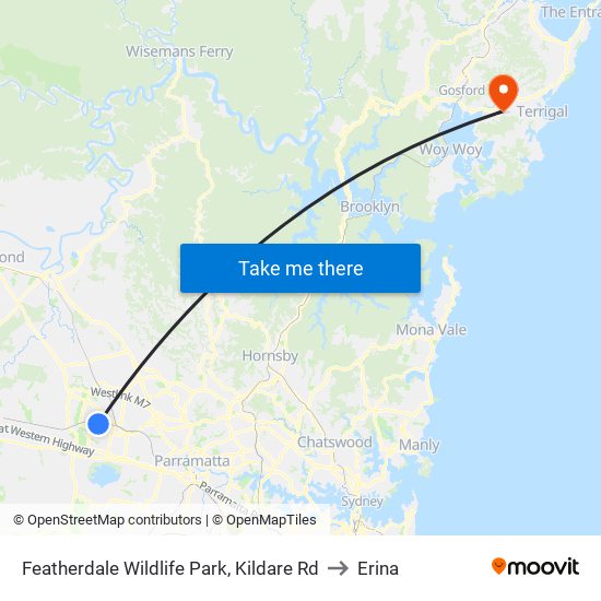 Featherdale Wildlife Park, Kildare Rd to Erina map