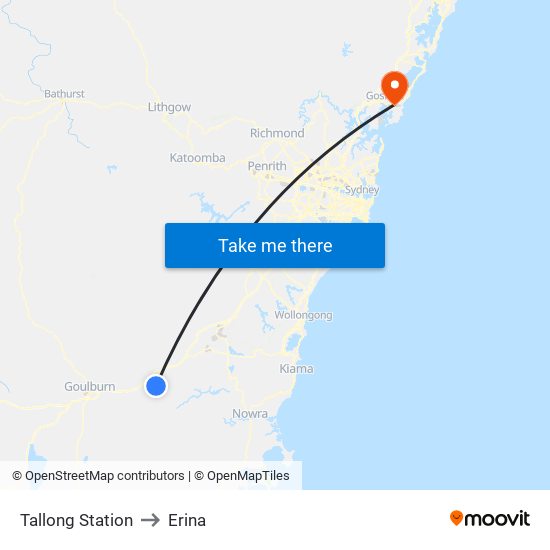 Tallong Station to Erina map