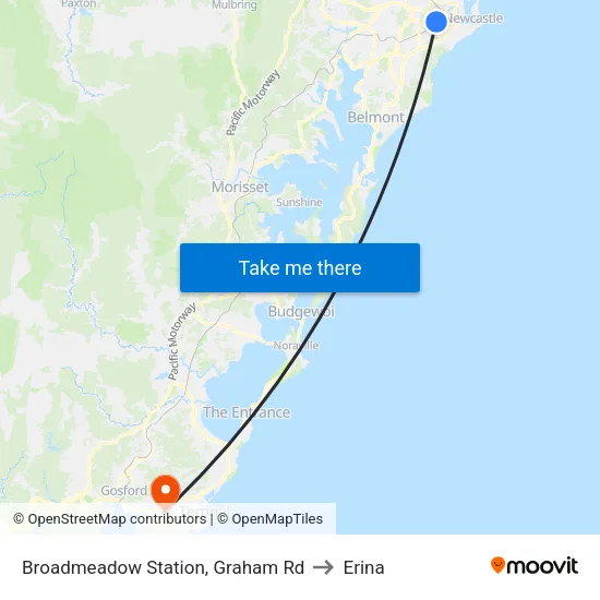 Broadmeadow Station, Graham Rd to Erina map