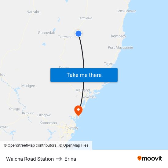 Walcha Road Station to Erina map