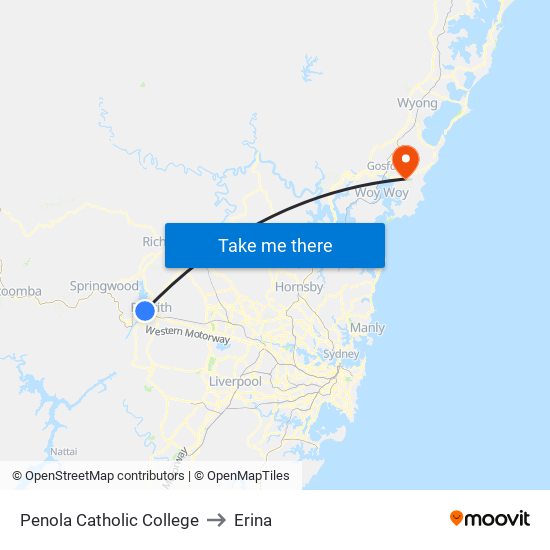 Penola Catholic College to Erina map