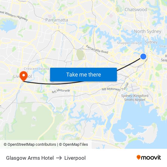 Glasgow Arms Hotel to Liverpool map