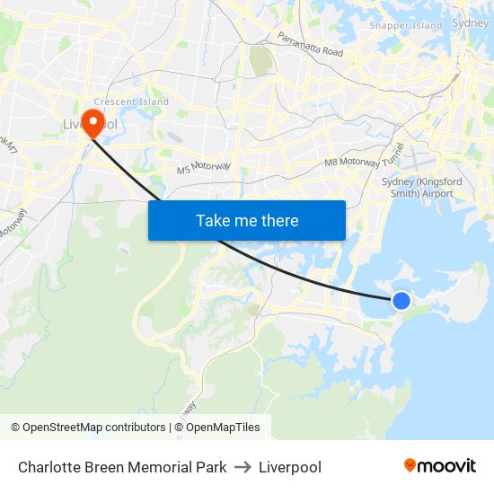 Charlotte Breen Memorial Park to Liverpool map