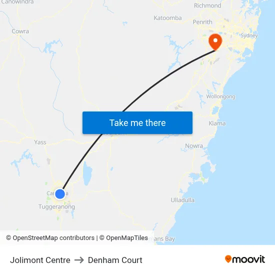 Jolimont Centre to Denham Court map