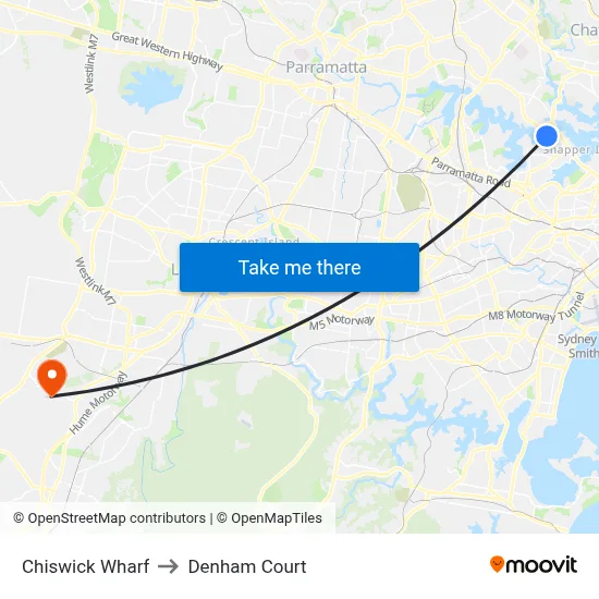 Chiswick Wharf to Denham Court map