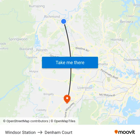 Windsor Station to Denham Court map