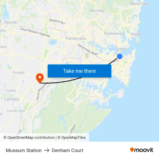 Museum Station to Denham Court map
