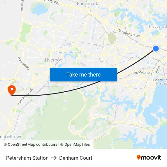 Petersham Station to Denham Court map