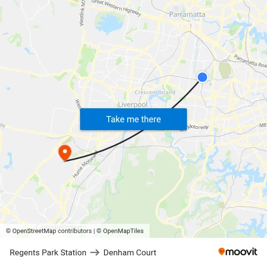 Regents Park Station to Denham Court map
