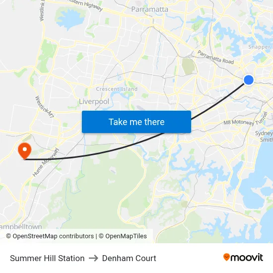 Summer Hill Station to Denham Court map