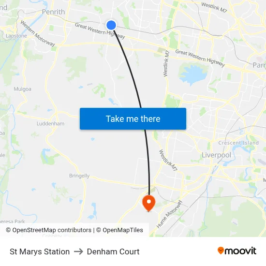St Marys Station to Denham Court map