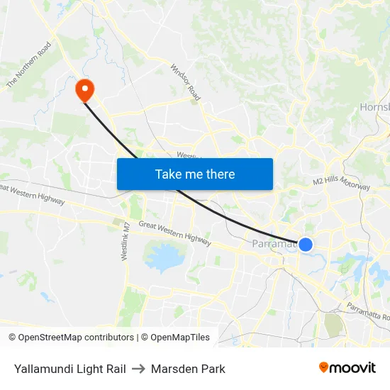 Yallamundi Light Rail to Marsden Park map