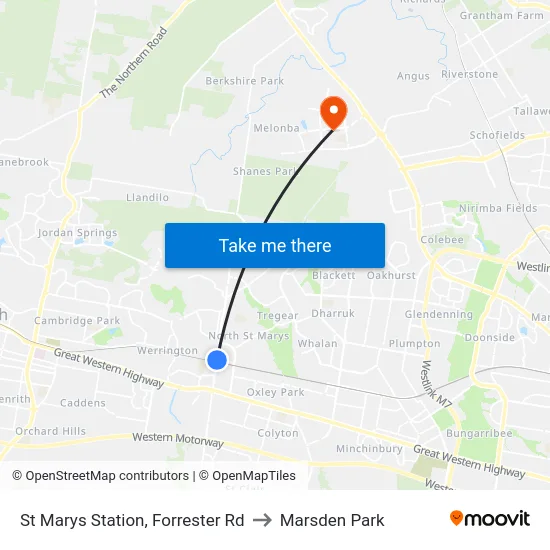 St Marys Station, Forrester Rd to Marsden Park map