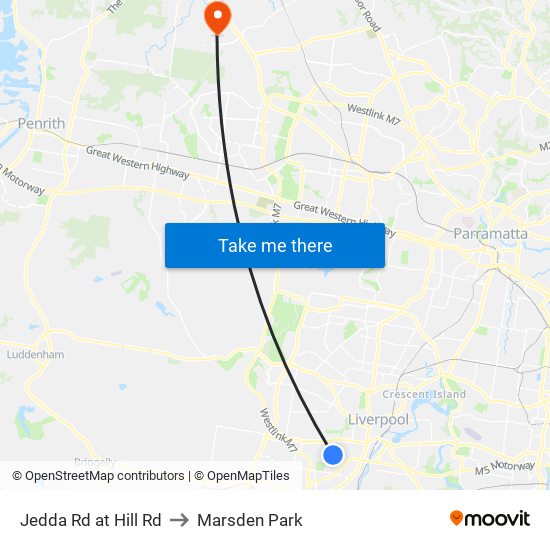 Jedda Rd at Hill Rd to Marsden Park map