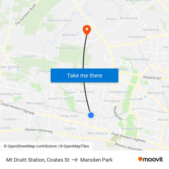 Mt Druitt Station, Coates St to Marsden Park map